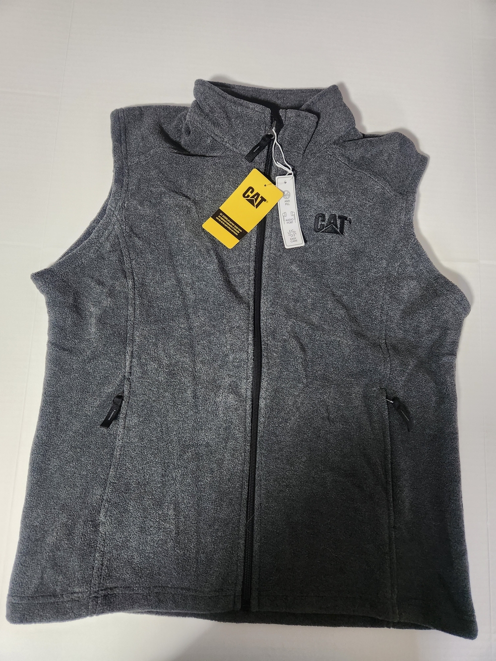 Caterpillar Gray Fleece Vest - Full Zip
